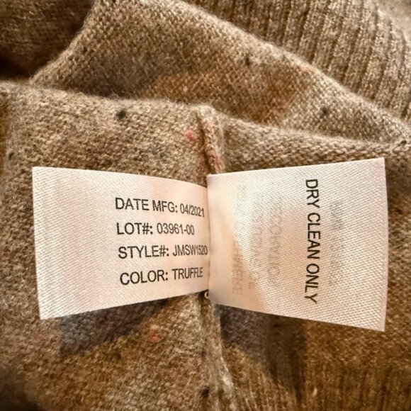 Johnnie O Cashmere Sweater Men’s Large Beige Speckle Soft Pullover Logo 1/4 Zip - Picture 8 of 14